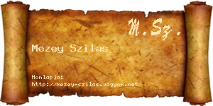 Mezey Szilas névjegykártya